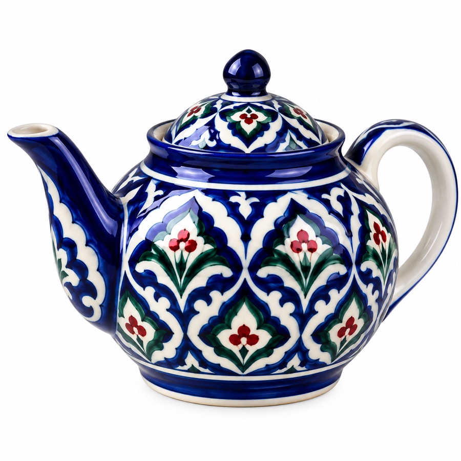 Black tea in a teapot